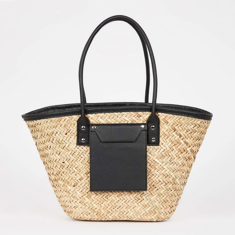 Fashionable Woven Straw Beach Bag With Large Capacity