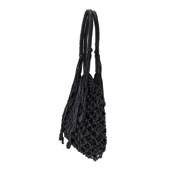 Cotton crochet bag in black,100% handmade