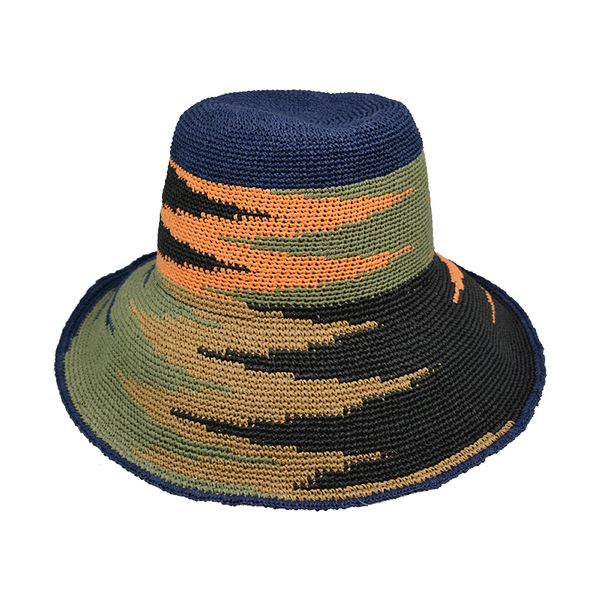 folding sombrero paper straw crochet lady hat