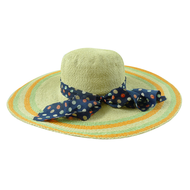 Wide Brim Machine Weave Paper Straw Beach Sun Hat