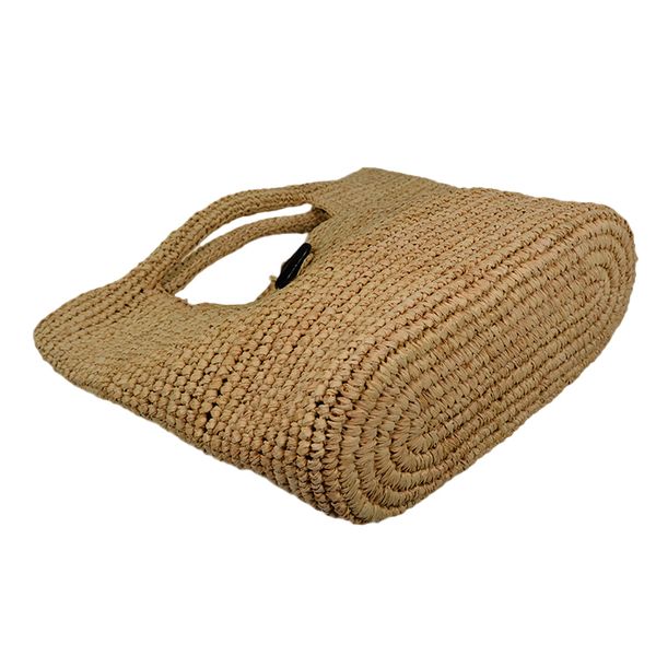 raffia straw bag with stone closure for the summer
