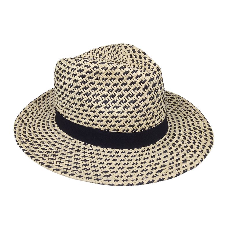 Straw two tone color panama summer hat for men