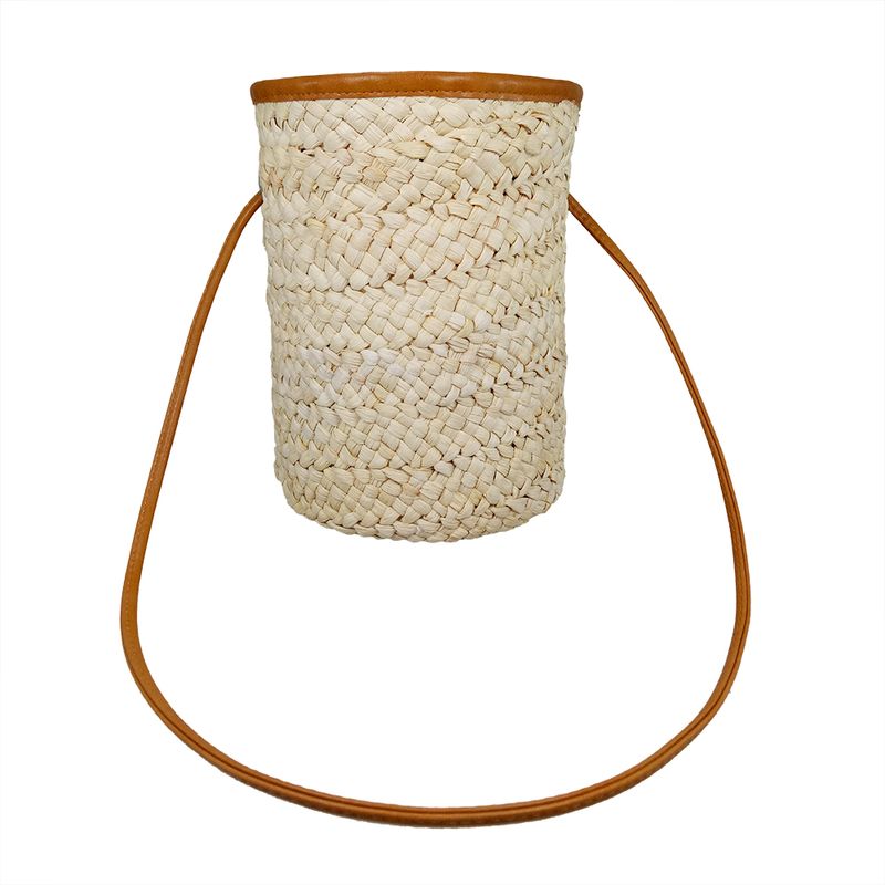 Handwoven cornhusk straw bucket tote bag,shoulder bag