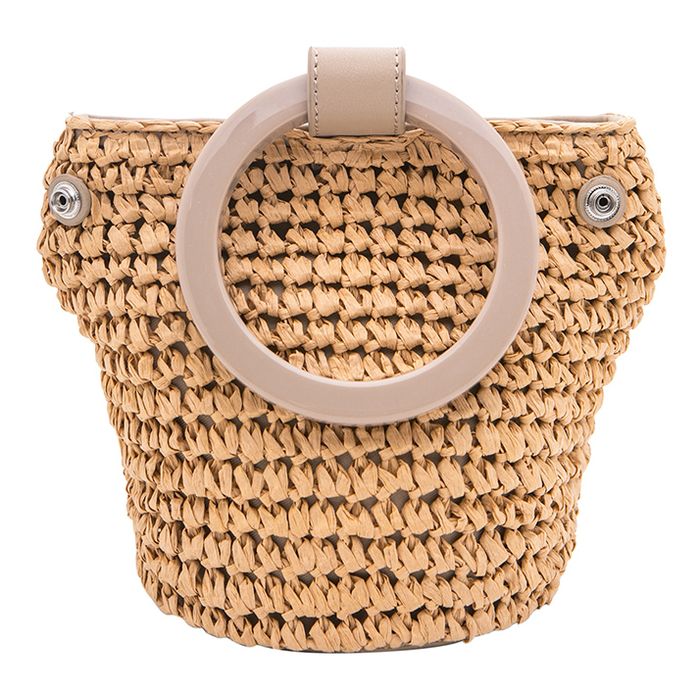 cute round straw shoulder bag