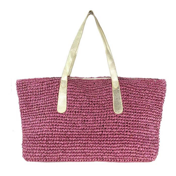 Large Straw Tote Beach Bag