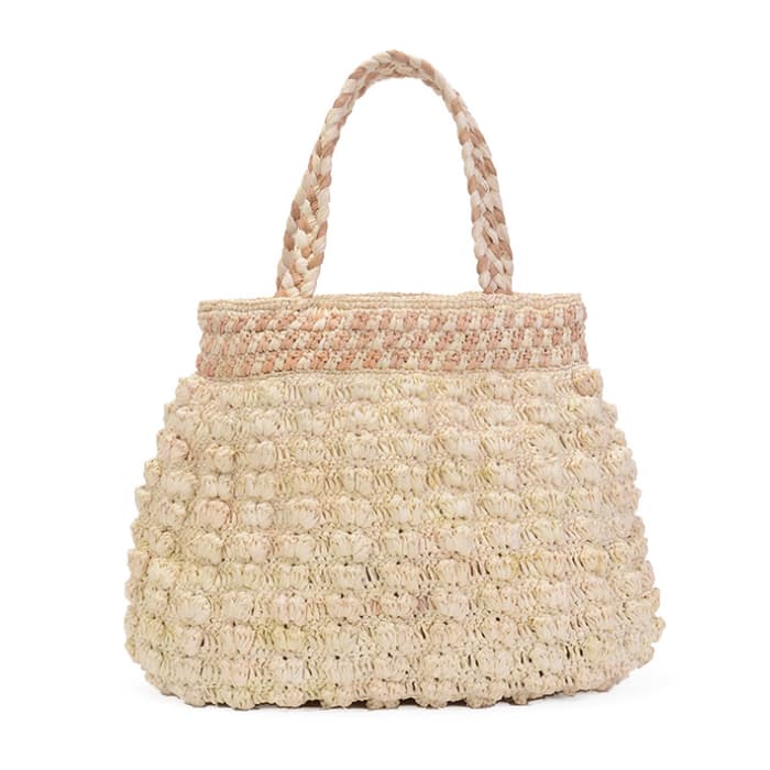 small raffia straw tote bag