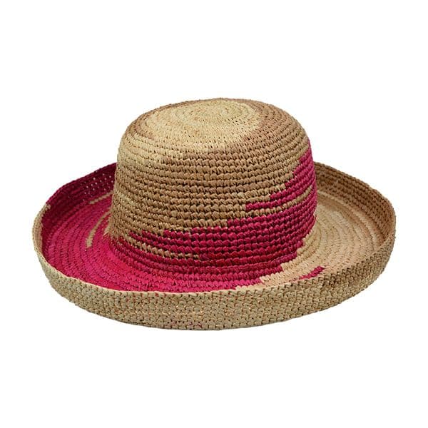 Crocheted Shapeable Straw Raffia Hat