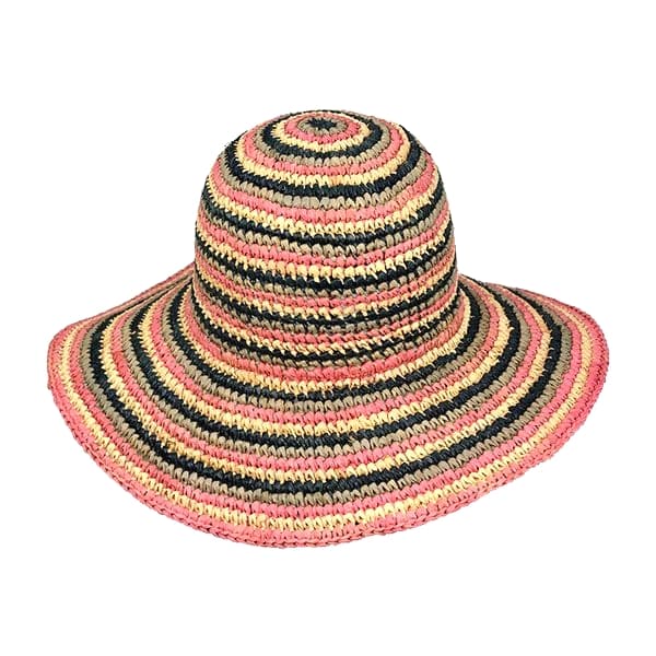 raffia crochet straw lady hat with large brim