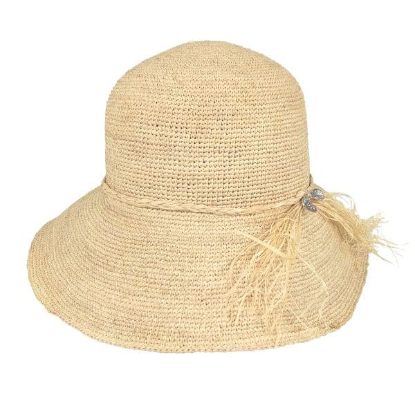 crocheted straw raffia bucket summer hat