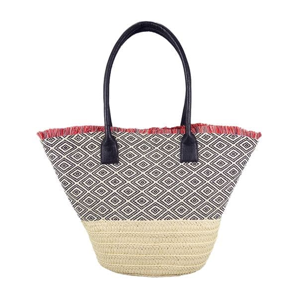 Straw Handbag tote with fringes