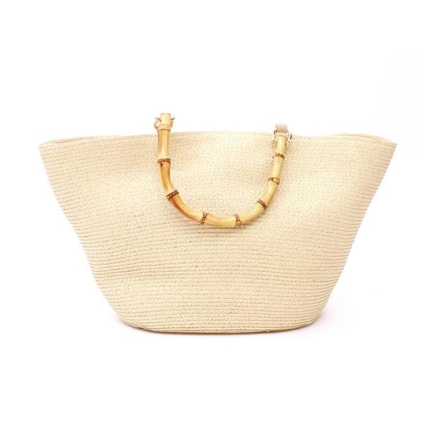 straw designer bag with bamboo handles