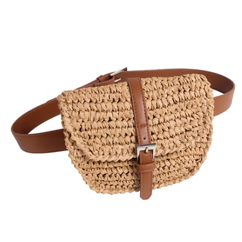 summer straw waist bag for women