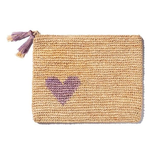 raffia zip pouch