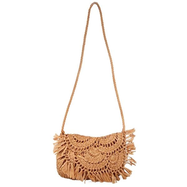 fringes straw clutch