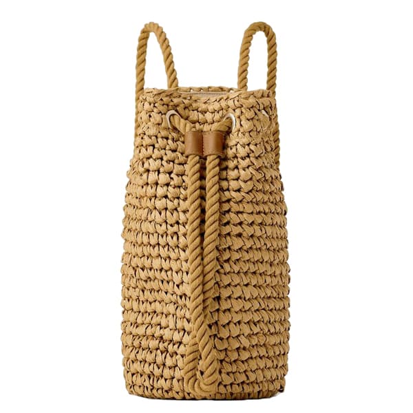 Crocheted paper straw backpack
