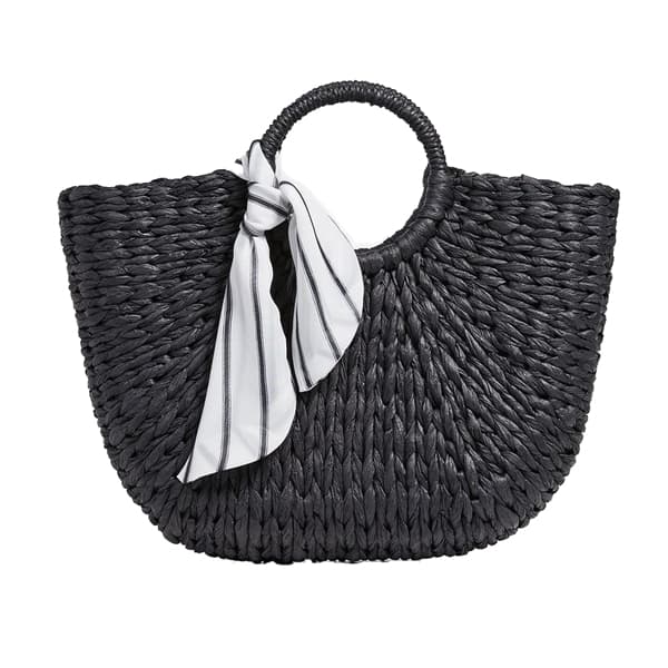 black round handle bag