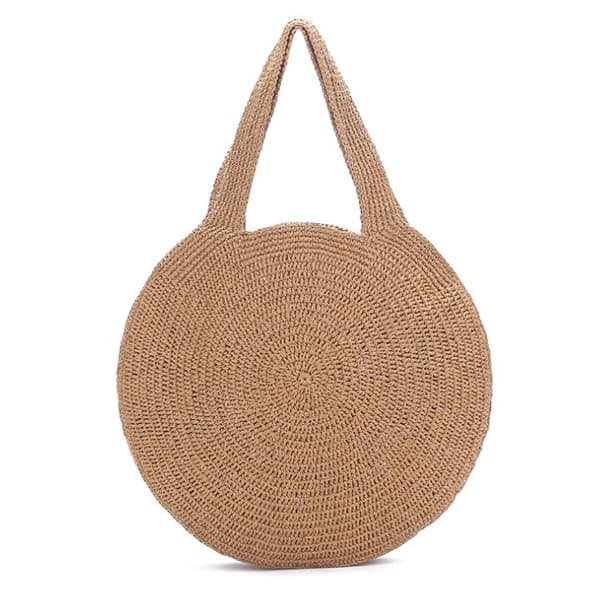 round straw tote bag