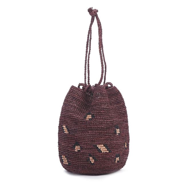 hand woven raffia bucket basket bag