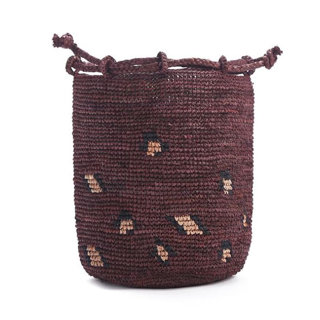 hand woven raffia bucket basket bag