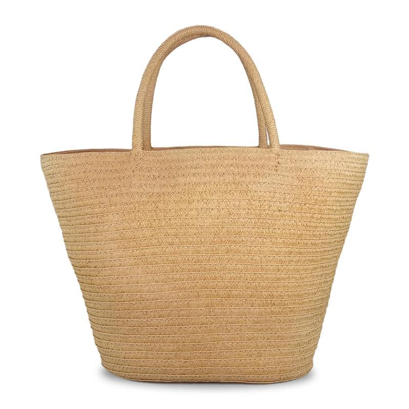 simple straw tote made with paper straw braid