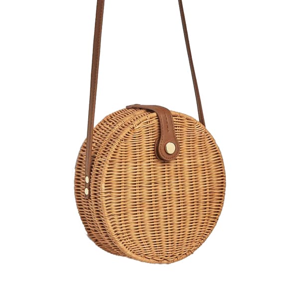 round wicker rattan crossbody bag from Qingdao,China