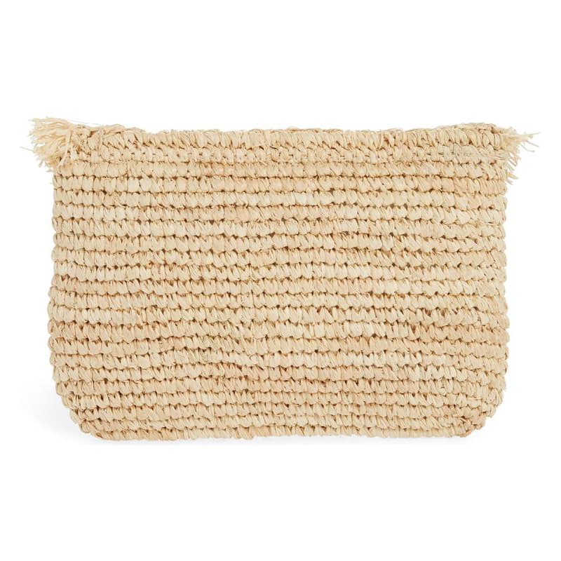 raffia envelope clutch