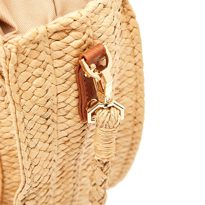 Fashion new design round shape crochet straw bag