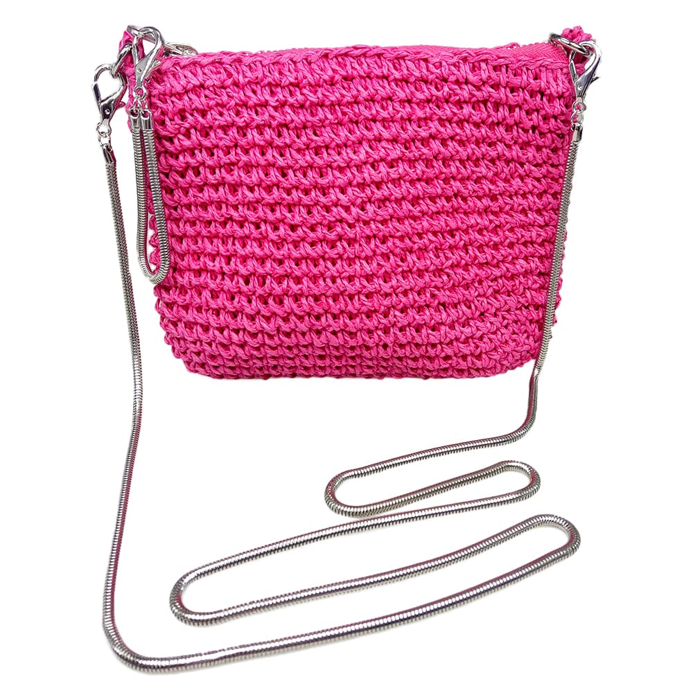 multicolor paper straw crossbody bag