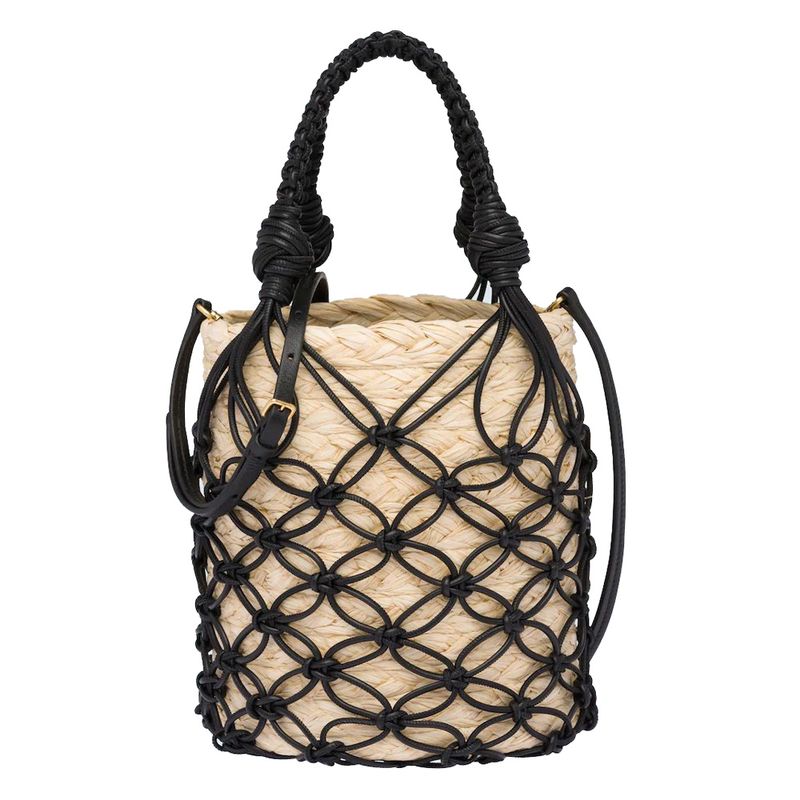 raffia bucket basket bag