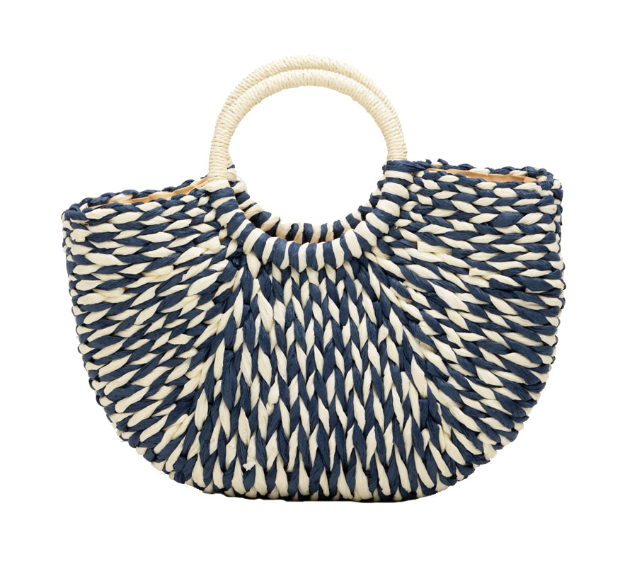 straw tote bag with round handles