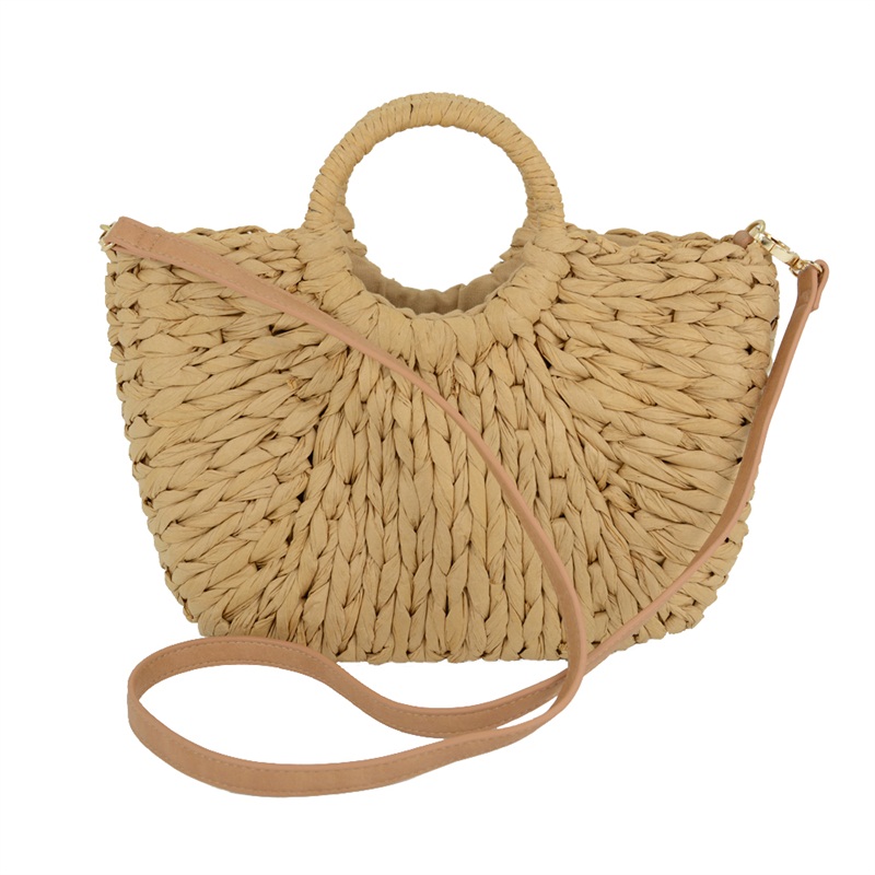 Woven straw tote bag for the summer