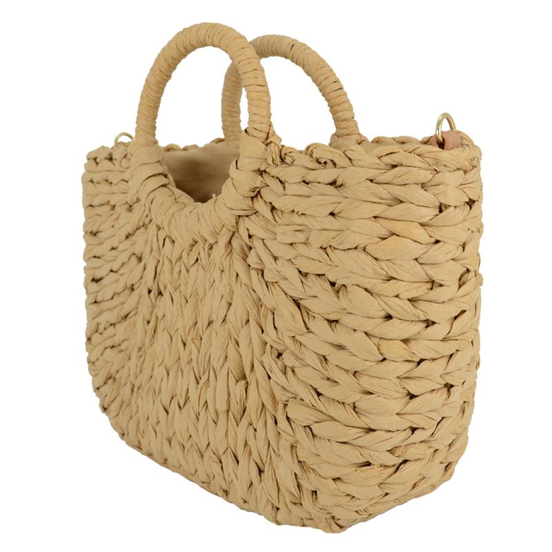 Woven straw tote bag for the summer