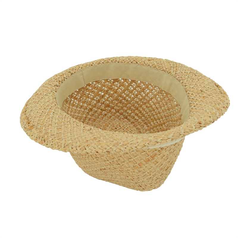 Women's summer vintage straw fedora hat
