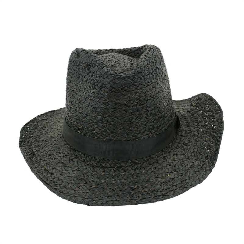 black raffia straw hats