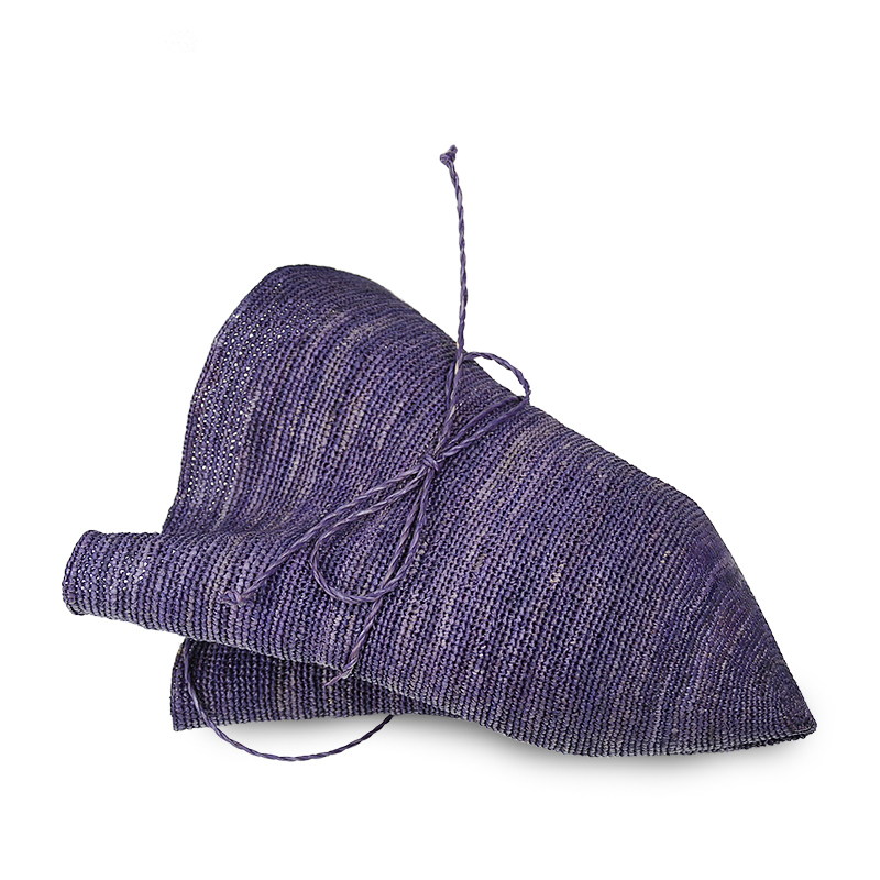 violet raffia bucket hat for women