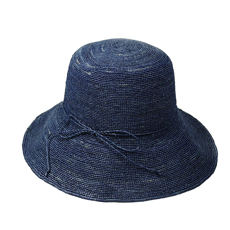 navy raffia bucket hats for women