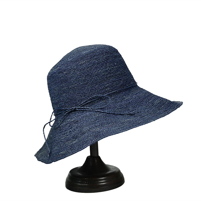 navy raffia bucket hats for women