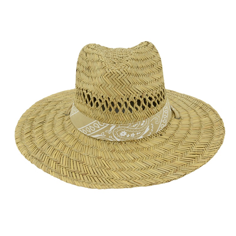 Men's Straw Outback Lifeguard,Beach Surfing,Outdoor Working, Vented Straw Sun Hat