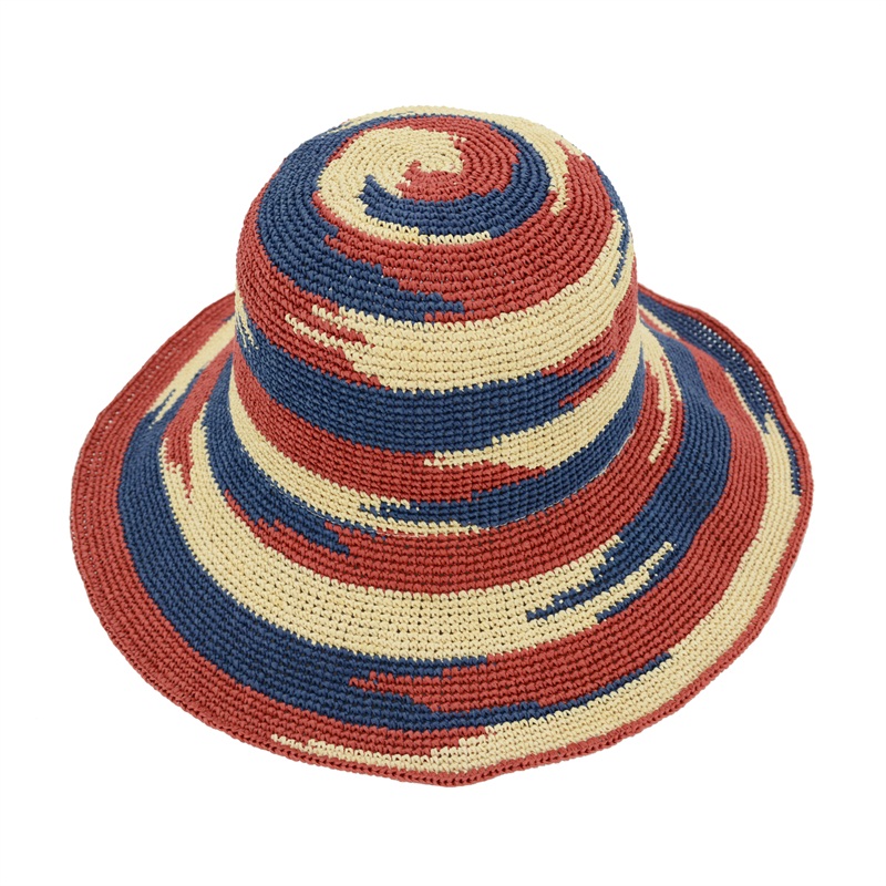 crocheted straw hat