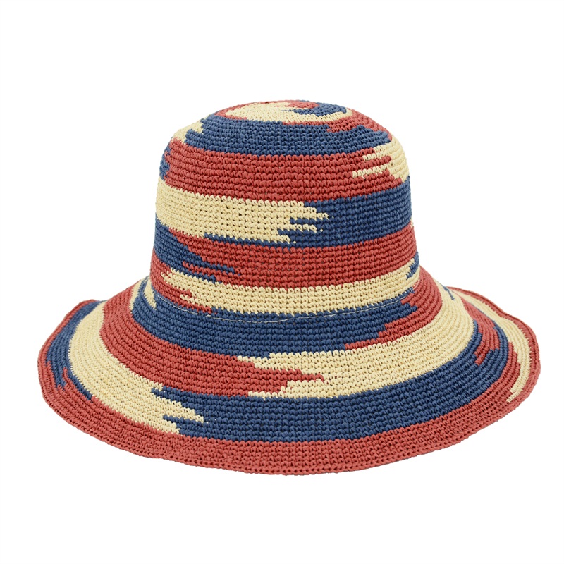 crocheted straw hat