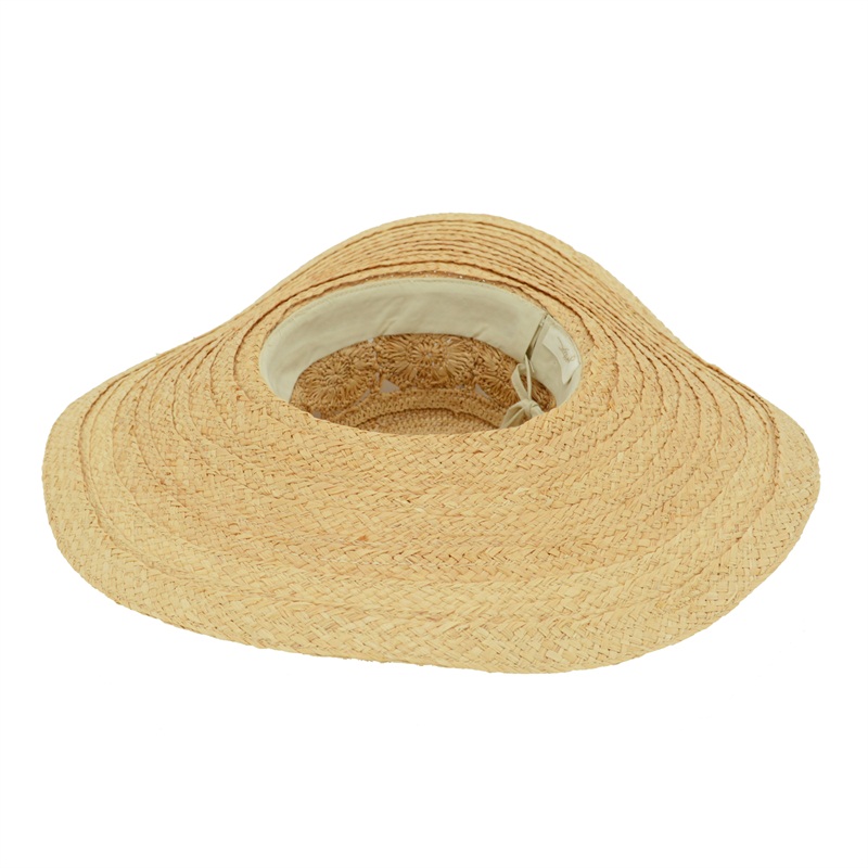 Wide Brim Fancy Weave Raffia Hat