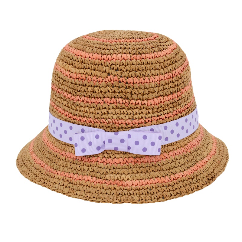Lace Trimmed Raffia Bucket Hat