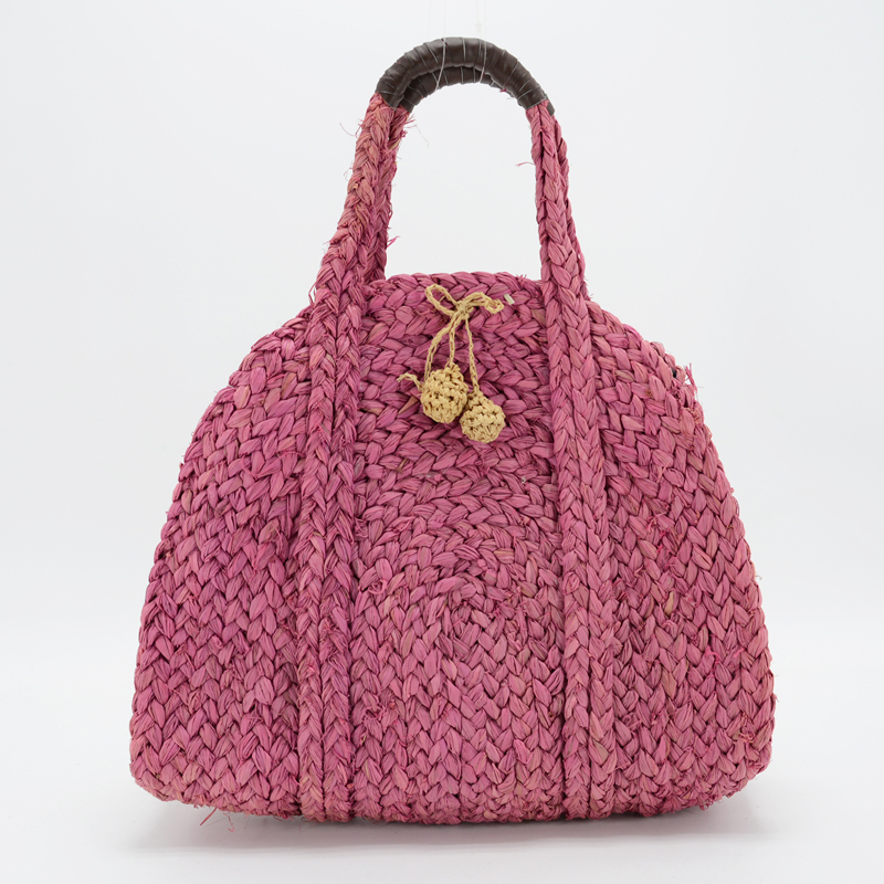 rough raffia braid straw tote bag