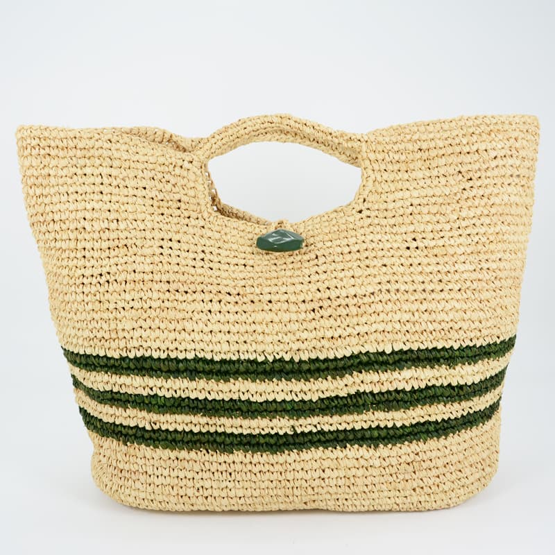 Sunday Morning striped raffia tote bags 