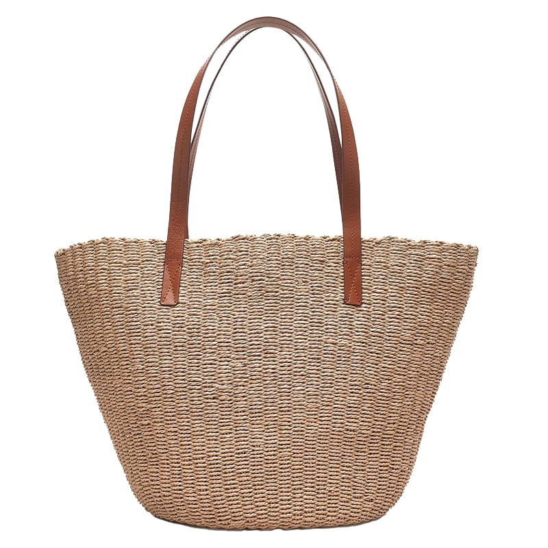 woven straw market tote