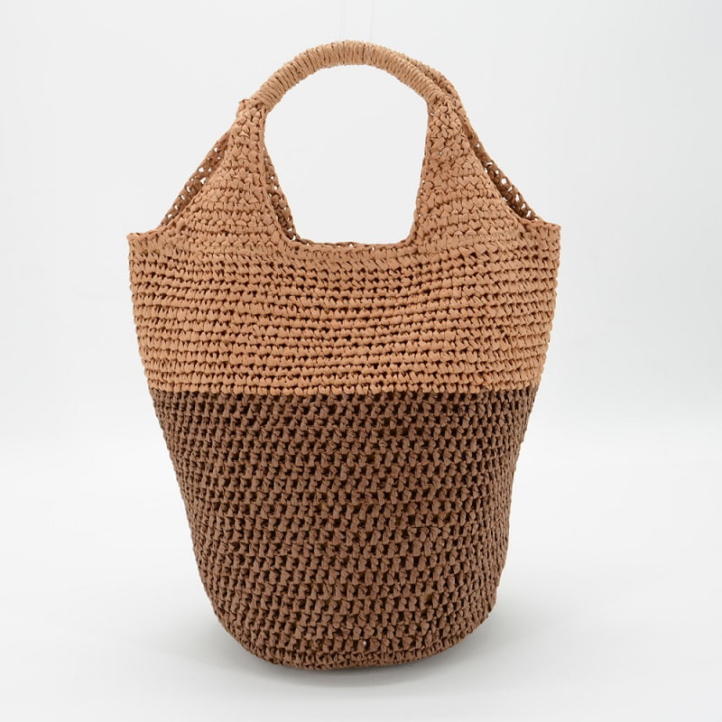 Orientnew Brown Straw Tote Bag