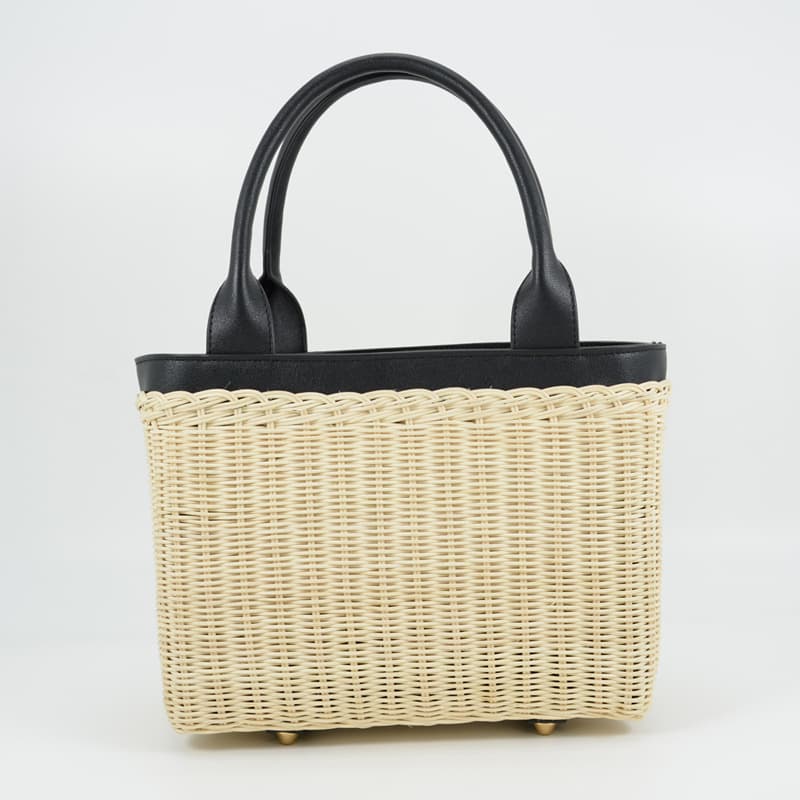 Wicker and Leather Tote