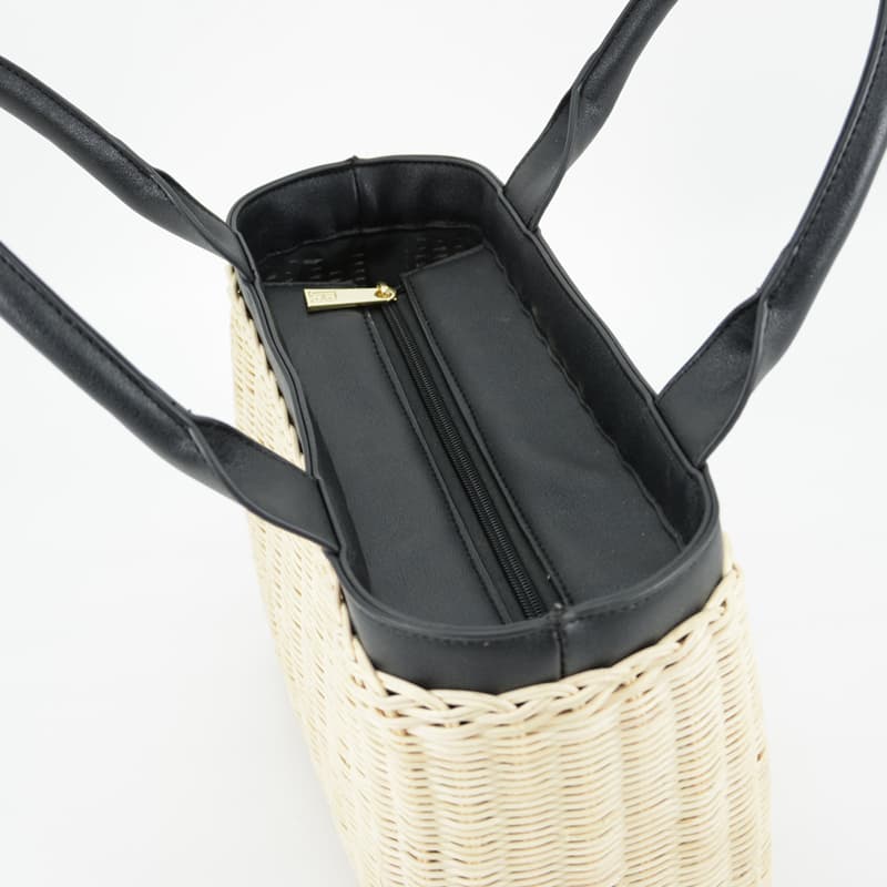 Wicker and Leather Tote