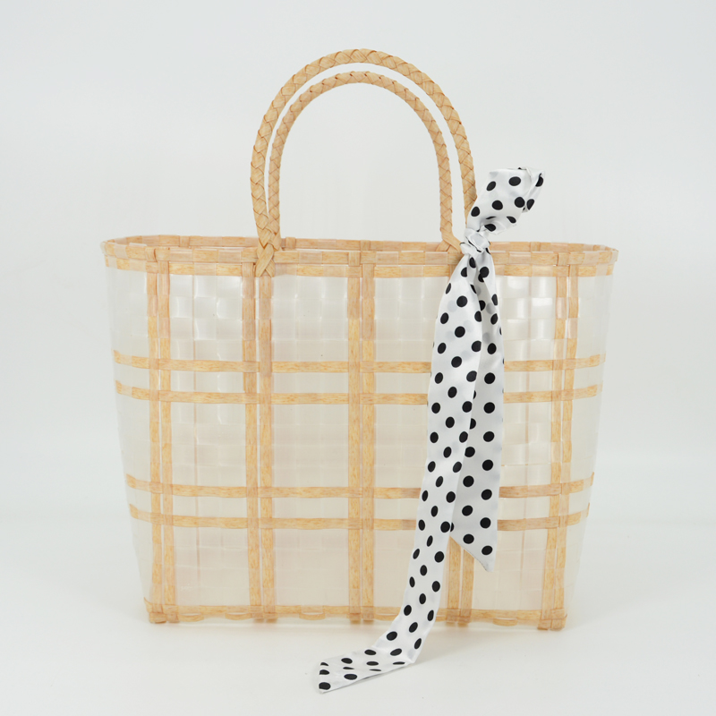 Transparent Plastic Beach Hand-Woven Gel Bag