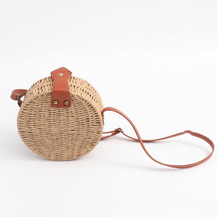 Round Canteen Style Rattan Straw Bag Wicker Purse Boho Bag for Women Cross  Body | eBay